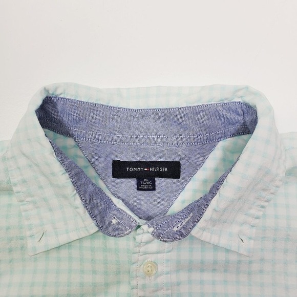 Tommy Hilfiger‎ Men Shirt Size XL Short-Sleeve Stripe Oxford 100% Cotton Office - Picture 4 of 11